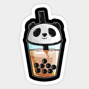 For Those Who Love Boba Tea With Pandas Sticker